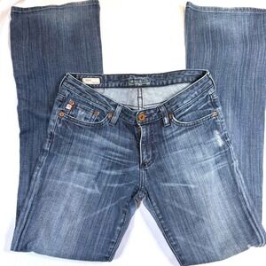 Big Star Jeans Women 27R Mia Boot Dark Wash Thick Stitch Stretch Whiskered‎